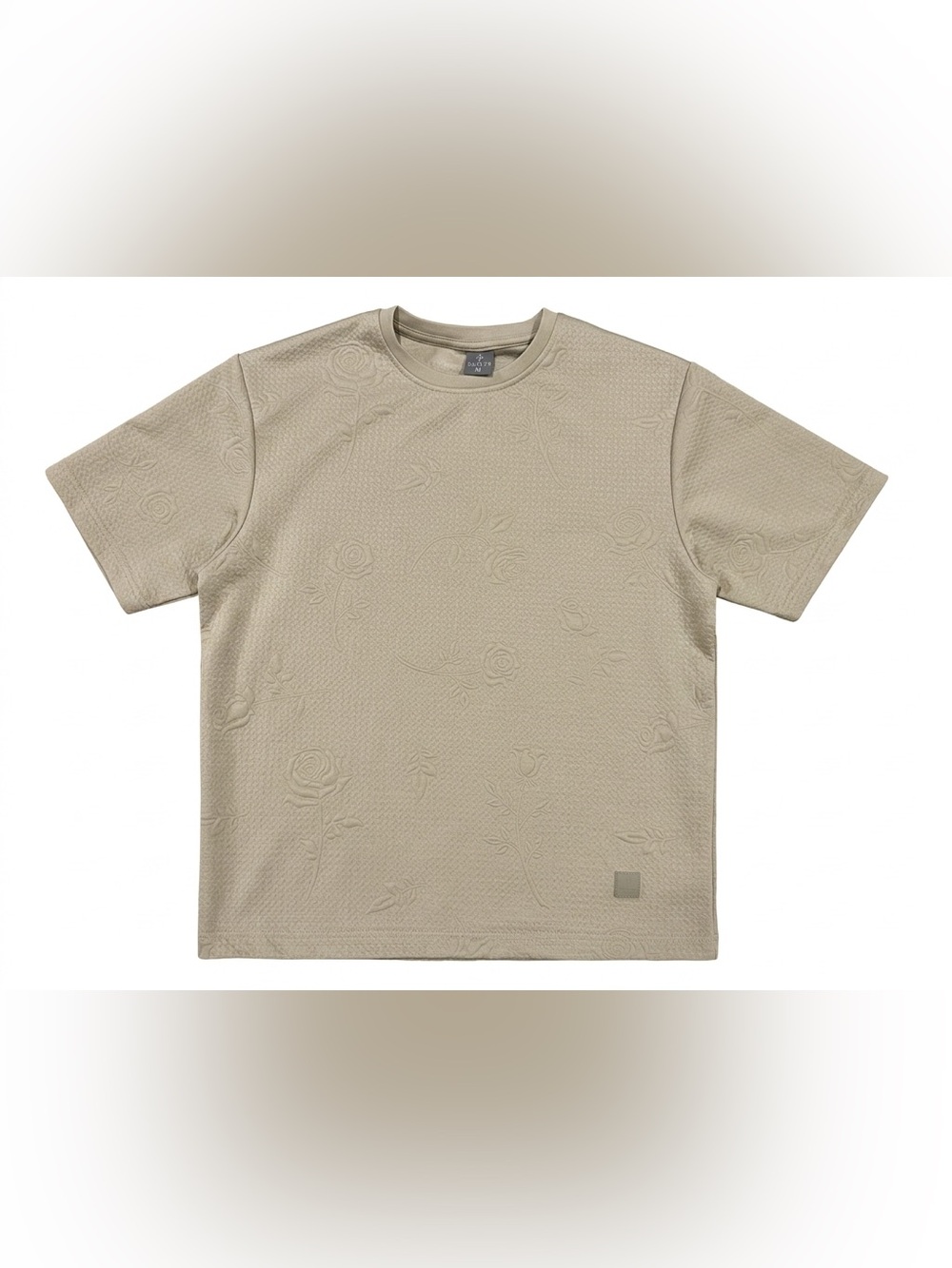 Saints Studio T-Shirt Mens Medium Beige Rose Embossed Textured Tee